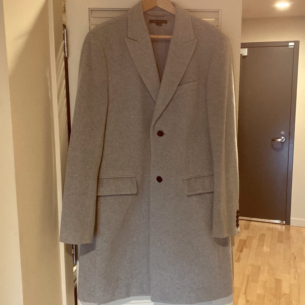 Theory gray wool/cashmere full-length coat